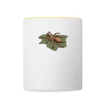 Vogelspinne I Tarantula Terrarium Motiv für - Tasse zweifarbig - Weiß/Gelb - Vorne