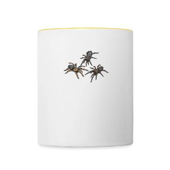 Vogelspinne I Tarantula Terrarium Motiv für - Tasse zweifarbig - Weiß/Gelb - Vorne