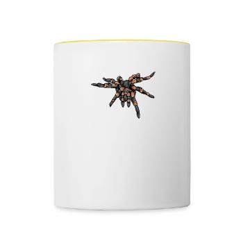 Vogelspinne I Tarantula Terrarium Motiv für - Tasse zweifarbig - Weiß/Gelb - Vorne