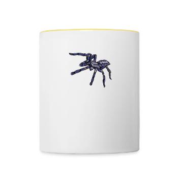 Vogelspinne I Tarantula Terrarium Motiv für - Tasse zweifarbig - Weiß/Gelb - Vorne