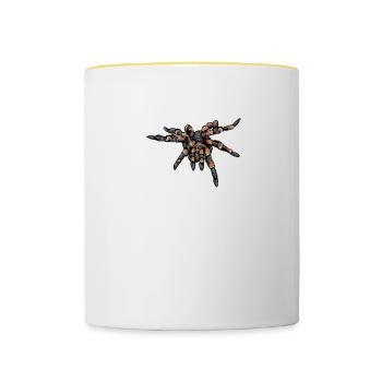 Vogelspinne I Tarantula Terrarium Motiv für - Tasse zweifarbig - Weiß/Gelb - Vorne