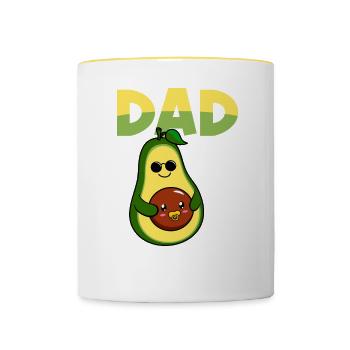 Papa of Babycado Guacamole avocado lover - Contrasting Mug - white/yellow - Front