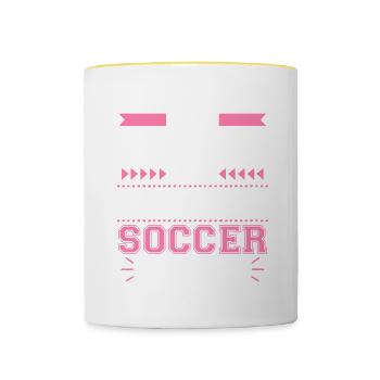 Mama Of Awesome Football Player Sports - Mug contrasté - blanc/jaune - Devant