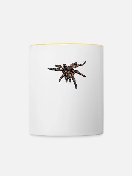 Vogelspinne I Tarantula Terrarium Motiv für - Tasse zweifarbig - Weiß/Gelb