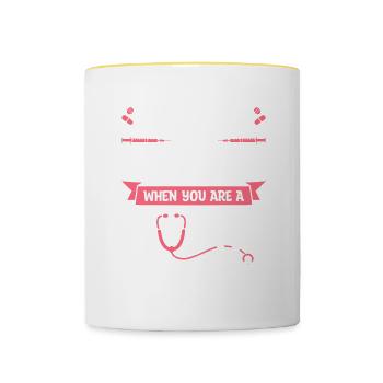 Chaque jour est une aventure quand vous êtes infirmière - Mug contrasté - blanc/jaune - Devant