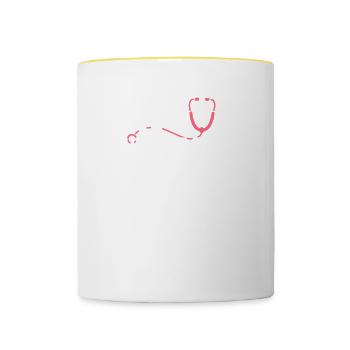 Proud Gynecologist Gynecology OB/GYN - Contrasting Mug - white/yellow - Front