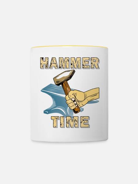 HAMMER TIME AMBOSS - Tasse zweifarbig - Weiß/Gelb
