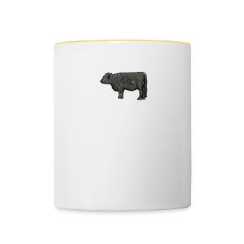 Galloway Rind I Schottland Rinderzucht für - Tasse zweifarbig - Weiß/Gelb - Vorne