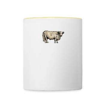 Galloway Rind I Schottland Rinderzucht für - Tasse zweifarbig - Weiß/Gelb - Vorne