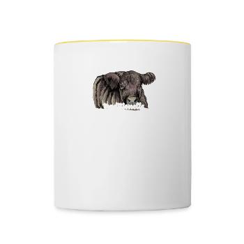 Galloway Rind I Schottland Rinderzucht für - Tasse zweifarbig - Weiß/Gelb - Vorne
