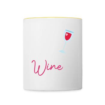 Après avoir dit amateurs de vin buveurs - Mug contrasté - blanc/jaune - Devant