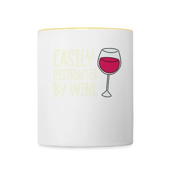 Distrait par les buveurs de vin - Mug contrasté - blanc/jaune - Devant
