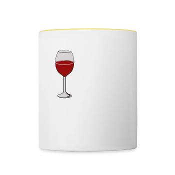 Les couples de vin boivent bien les amants buveurs Dictons - Mug contrasté - blanc/jaune - Devant
