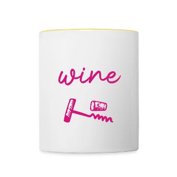 Il est temps de boire du vin aux buveurs - Mug contrasté - blanc/jaune - Devant