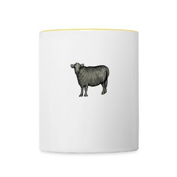Galloway Rind I Schottland Rinderzucht für - Tasse zweifarbig - Weiß/Gelb - Vorne