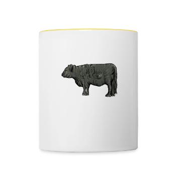 Galloway Rind I Schottland Rinderzucht für - Tasse zweifarbig - Weiß/Gelb - Vorne