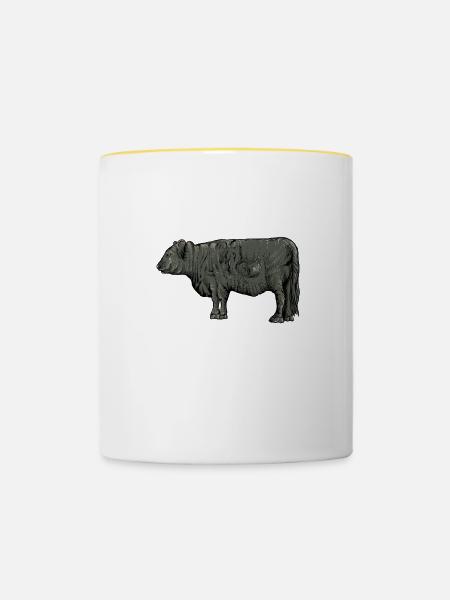 Galloway Rind I Schottland Rinderzucht für - Tasse zweifarbig - Weiß/Gelb