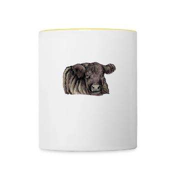 Galloway Rind I Schottland Rinderzucht für - Tasse zweifarbig - Weiß/Gelb - Vorne