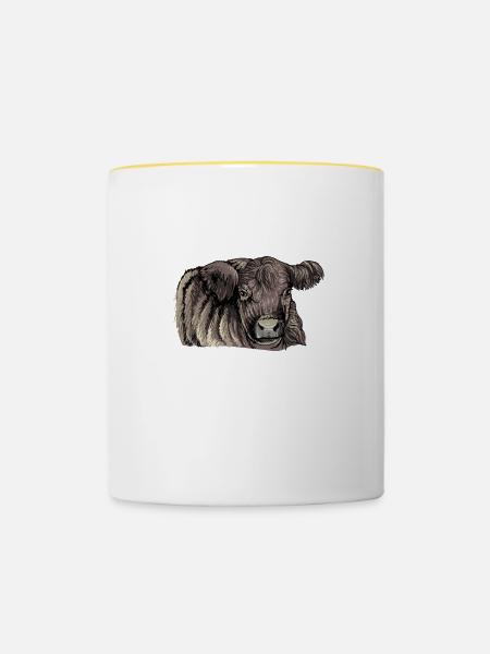 Galloway Rind I Schottland Rinderzucht für - Tasse zweifarbig - Weiß/Gelb