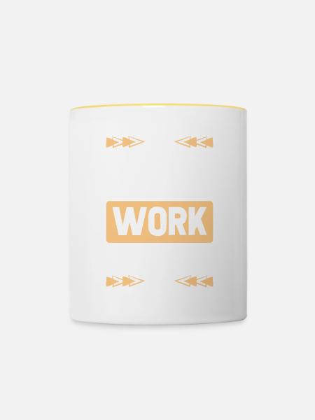 bete vertraue gott - Tasse zweifarbig - Weiß/Gelb