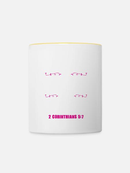 bibel vertrauen - Tasse zweifarbig - Weiß/Gelb