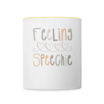 Feeling Speechie Sprachpathologe SLPA - Tasse zweifarbig - Weiß/Gelb - Vorne