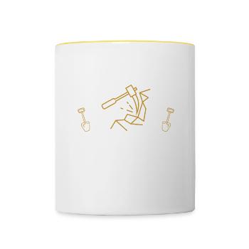 Ich würde lieber nach Gold Coal Miner graben - Tasse zweifarbig - Weiß/Gelb - Vorne