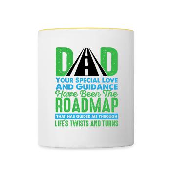 Vatertag Papa Besondere Liebe Führung Papa Vater - Tasse zweifarbig - Weiß/Gelb - Vorne
