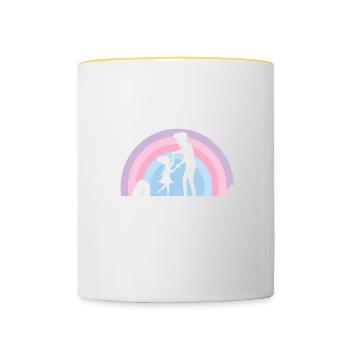Vatertag Papa Erster Mann Ich Liebte Papa Papa - Tasse zweifarbig - Weiß/Gelb - Vorne