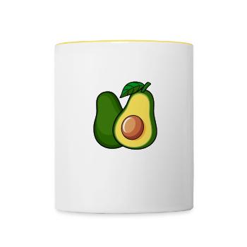 Only here for avocado guacamole lovers - Contrasting Mug - white/yellow - Front