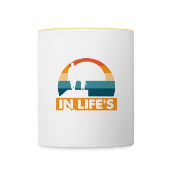 Vatertag Dad Mein Leben Unterstützung Daddy Vater - Tasse zweifarbig - Weiß/Gelb - Vorne