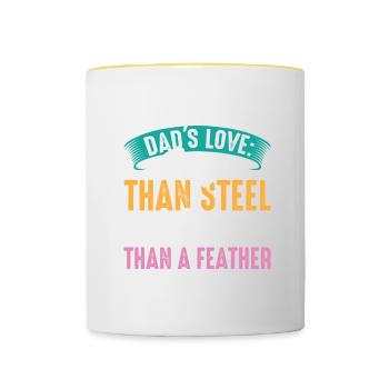 Vatertag Papa Liebe Stärker Papa Papa Vater Grafik - Tasse zweifarbig - Weiß/Gelb - Vorne