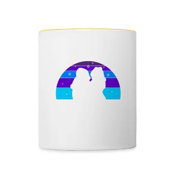 Dad Special Warm Hug Vatertag Daddy Vater Liebe - Tasse zweifarbig - Weiß/Gelb - Vorne