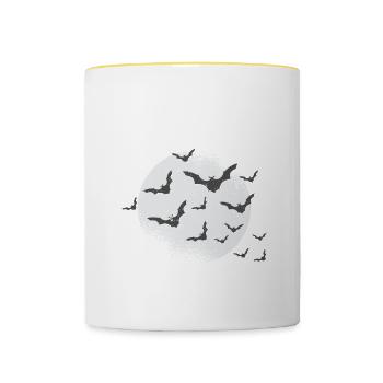 Was ist besser als eine Fledermaus? Viele - Tasse zweifarbig - Weiß/Gelb - Vorne