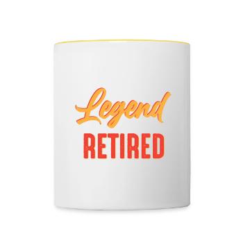 Retired coaching legend 2023 Retired men - Contrasting Mug - white/yellow - Front