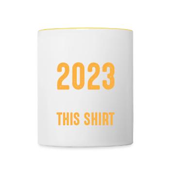 Retirement 2023 Lifelong work Retirement - Contrasting Mug - white/yellow - Front