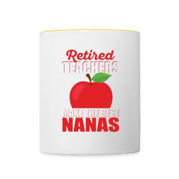 Retired Teacher Nana Retirement Life Men - Contrasting Mug - white/yellow - Front
