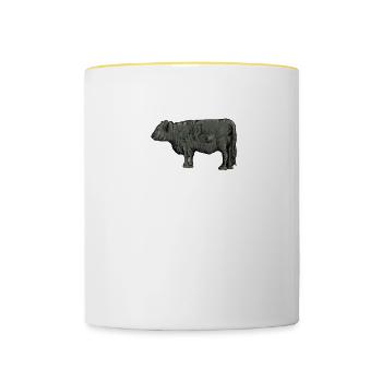 Galloway Rind I Schottland Rinderzucht für - Tasse zweifarbig - Weiß/Gelb - Vorne