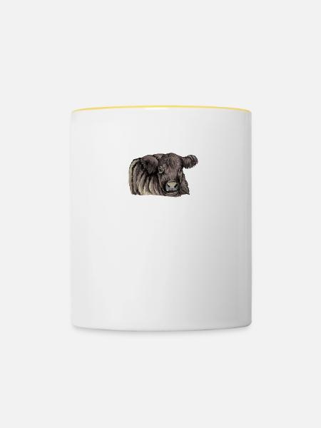 Galloway Rind I Schottland Rinderzucht für - Tasse zweifarbig - Weiß/Gelb