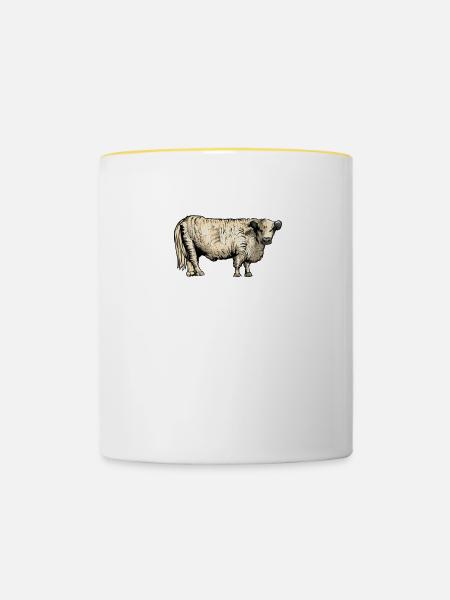 Galloway Rind I Schottland Rinderzucht für - Tasse zweifarbig - Weiß/Gelb