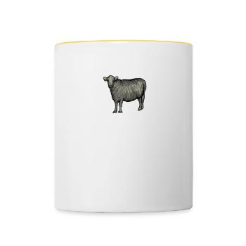 Galloway Rind I Schottland Rinderzucht für - Tasse zweifarbig - Weiß/Gelb - Vorne