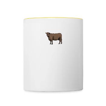 Galloway Rind I Schottland Rinderzucht für - Tasse zweifarbig - Weiß/Gelb - Vorne