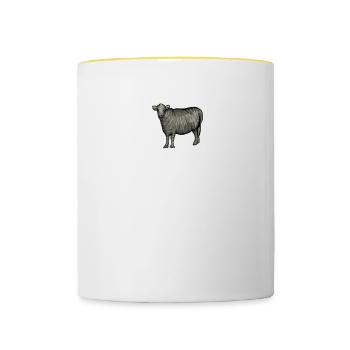 Galloway Rind I Schottland Rinderzucht für - Tasse zweifarbig - Weiß/Gelb - Vorne