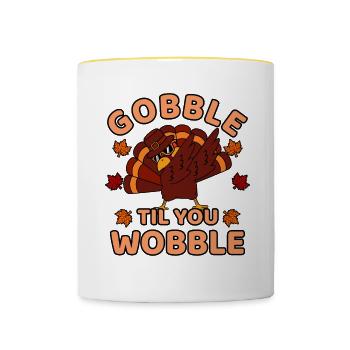 Devour them until they - Contrasting Mug - white/yellow - Front