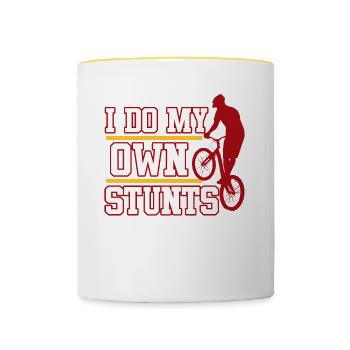 Je fais le mien - Mug contrasté - blanc/jaune - Devant