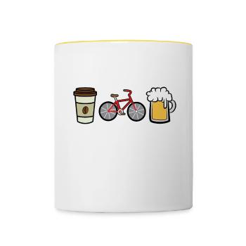 Fahrrad, Das - Tasse zweifarbig - Weiß/Gelb - Vorne