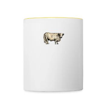 Galloway Rind I Schottland Rinderzucht für - Tasse zweifarbig - Weiß/Gelb - Vorne