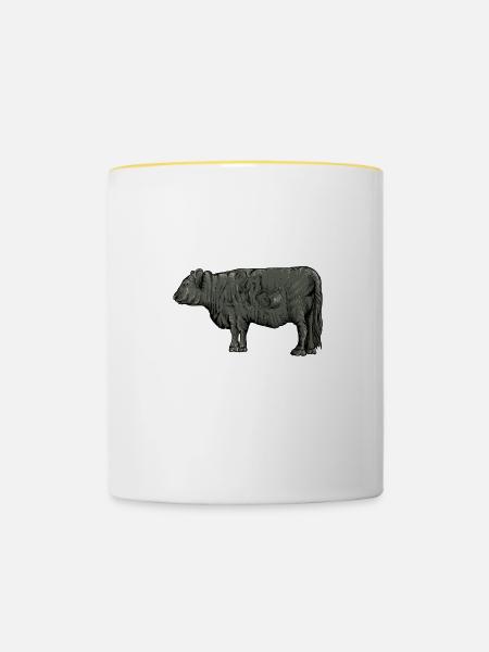 Galloway Rind I Schottland Rinderzucht für - Tasse zweifarbig - Weiß/Gelb