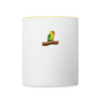 Agaporniden I Unzertrennliche Motiv für Vogel - Tasse zweifarbig - Weiß/Gelb - Vorne
