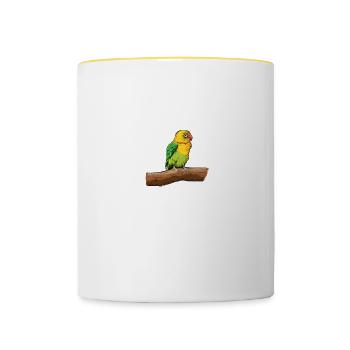 Agaporniden I Unzertrennliche Motiv für Vogel - Tasse zweifarbig - Weiß/Gelb - Vorne